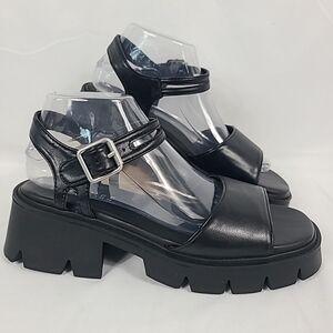 NEW JOURNEE COLLECTION Womens Black Tillee Open Toe Heeled Sandals Shoes Sz 9